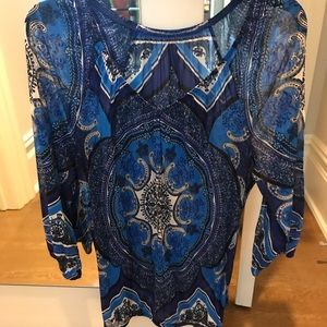 Blue Patterned Blouse